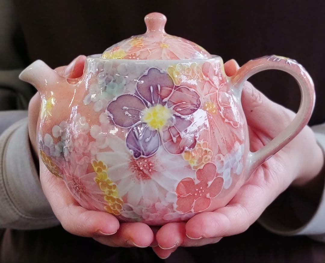 【新品・未使用】工房ゆずりは　紅彩花間取　プチポット　記念品　プレゼント