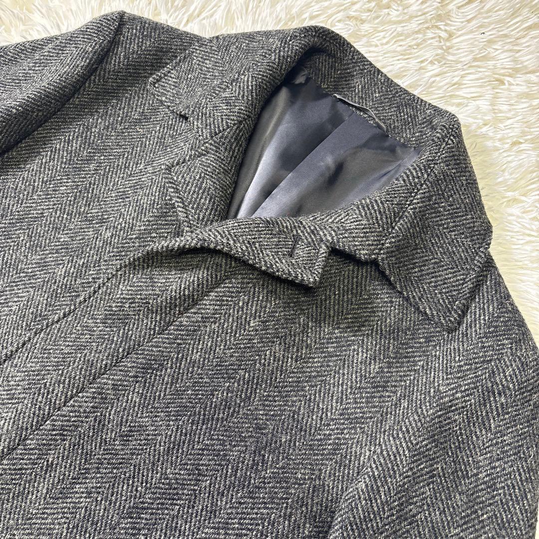 極美品✨HarrisTweed ハリスツイード　ミドル丈　ステンカラーコート