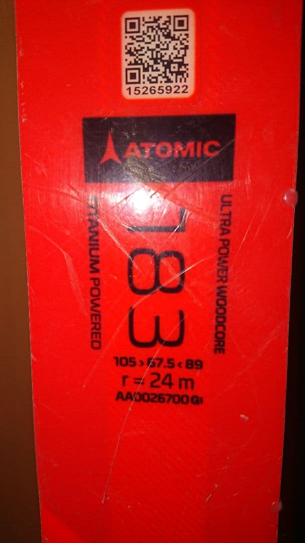 ATOMIC G9 RS 183㎝ 調整範囲約265〜360㎜ 地域限定発送