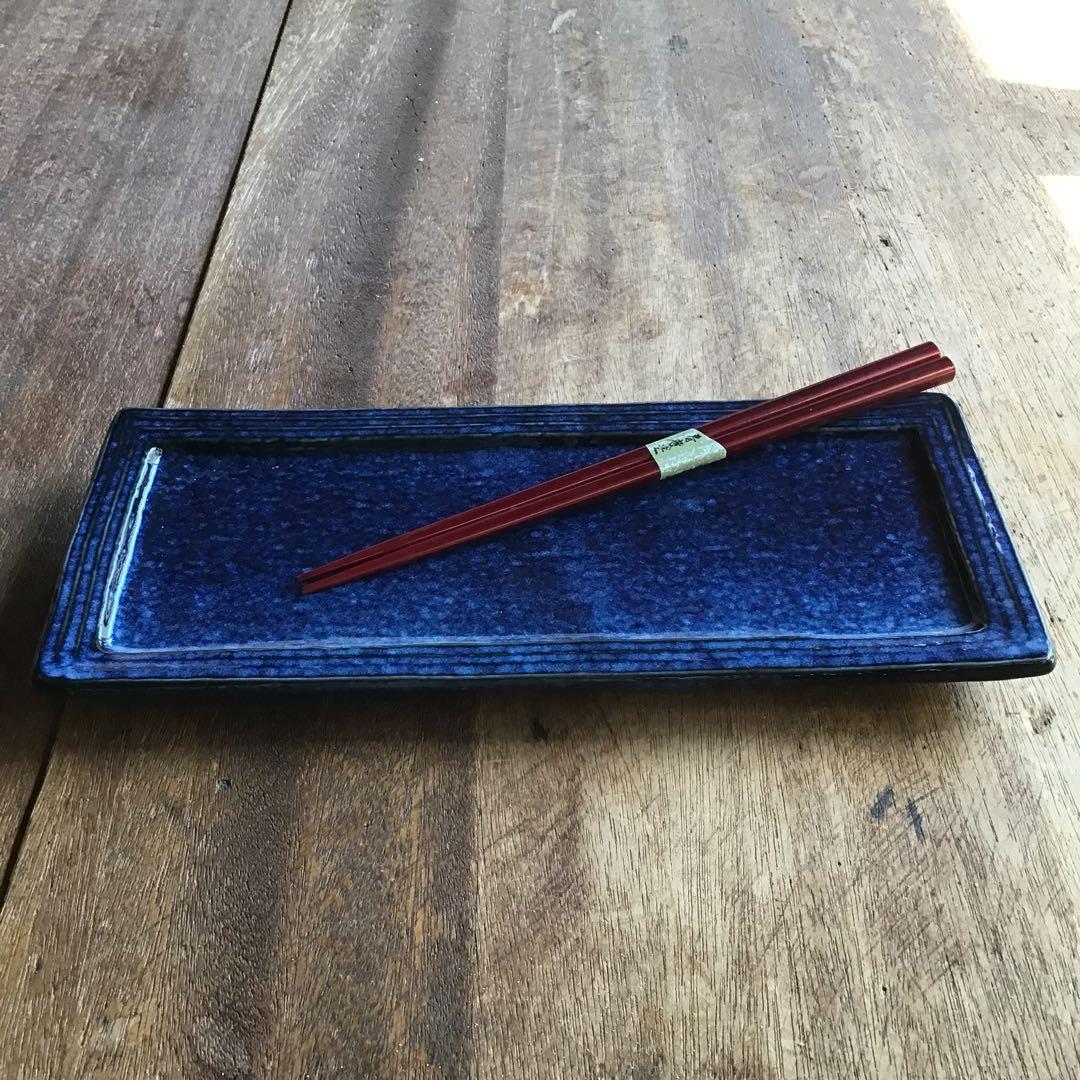 サクラ草です。新品美濃焼　コバルトリム長皿　焼き物皿ペア2枚セット他