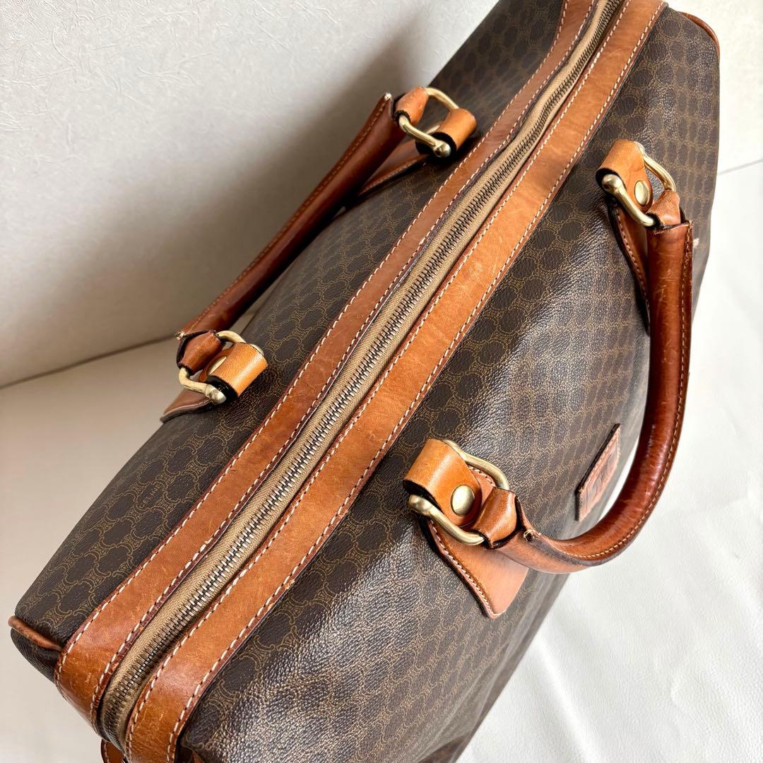 【セリーヌ】CELINE ボストンバッグ マカダム柄 旅行かばん オールド