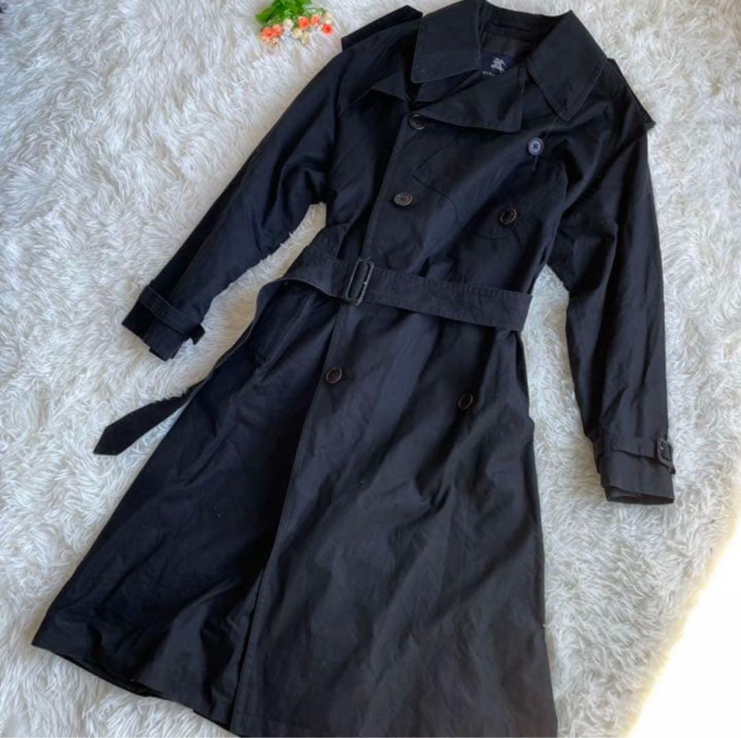 【正規品】BURBERRY ブラック トレンチコート ノバチェック柄 美良品