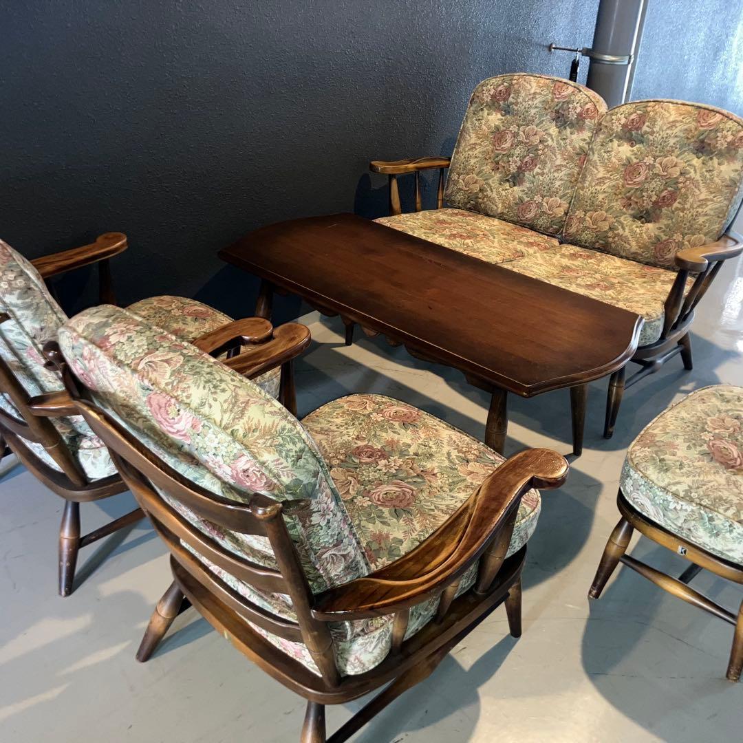 飛騨産業 乗鞍 ダイニングセット5点　ソファ　テーブル　オットマン　チェア