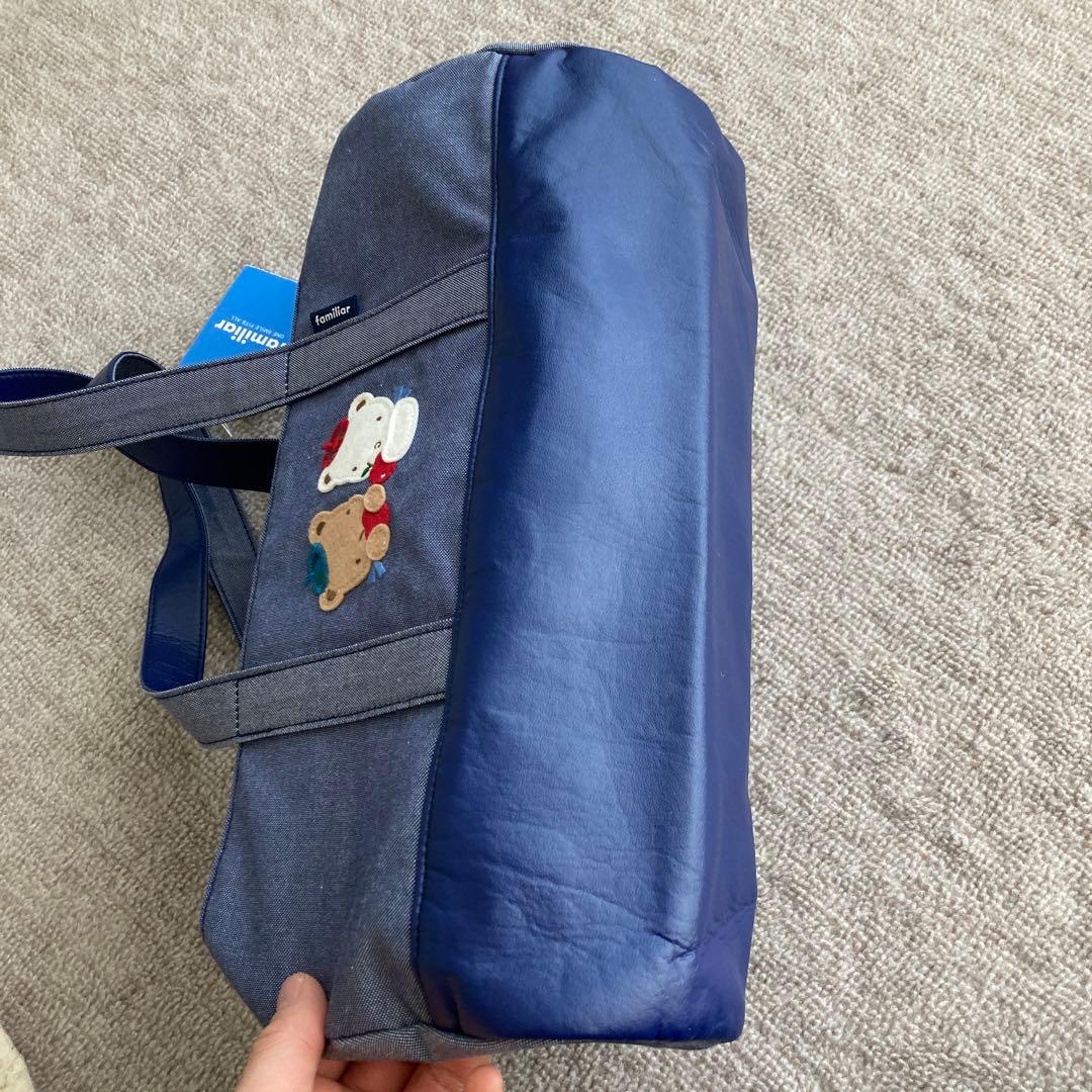 ファミリア　デニムバッグ　ドラムバッグ