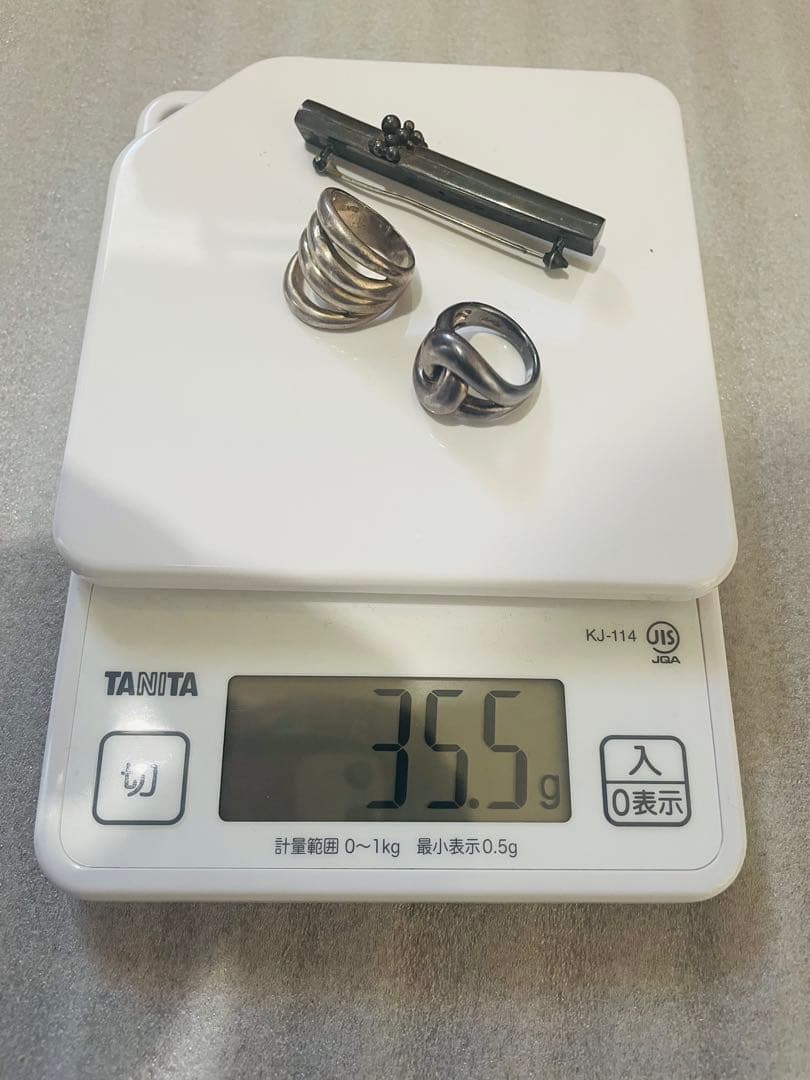 シルバーリング　ツイストリング & ストライプリング シルバー製品3点35.5g