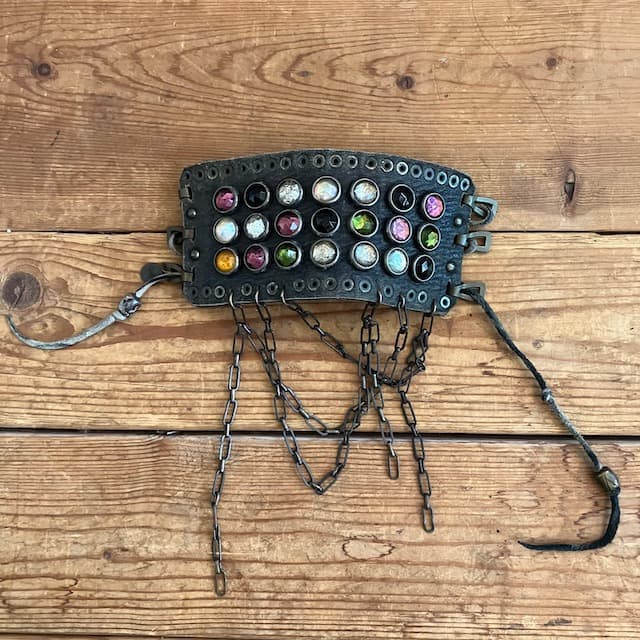 gunda ガンダ レザー スタッズ チェーン 編み上げ バングル ブレスレット