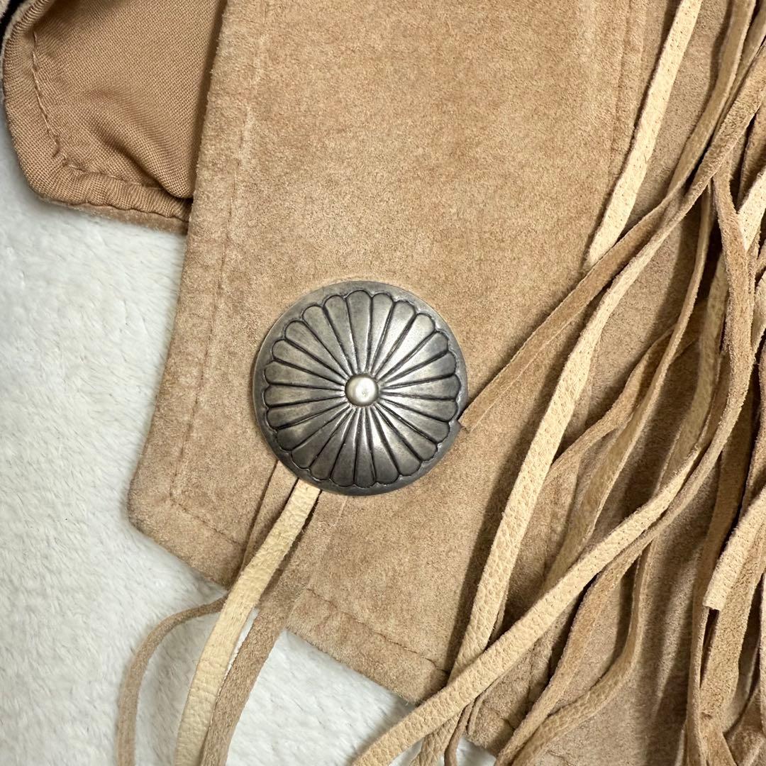 ヴィンテージ スエードレザー フリンジジャケット ウエスタン ショート丈