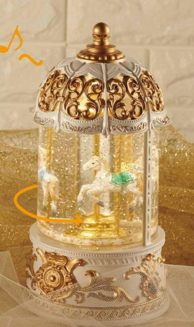 LEDスノーイングライト メリーゴーランド　回転　オルゴール