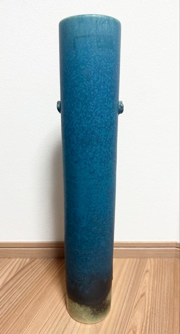 信楽焼　ブルー　大型 投入 花器
