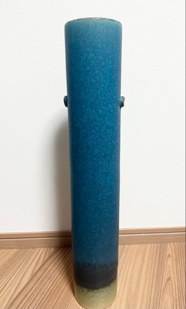 信楽焼　ブルー　大型 投入 花器