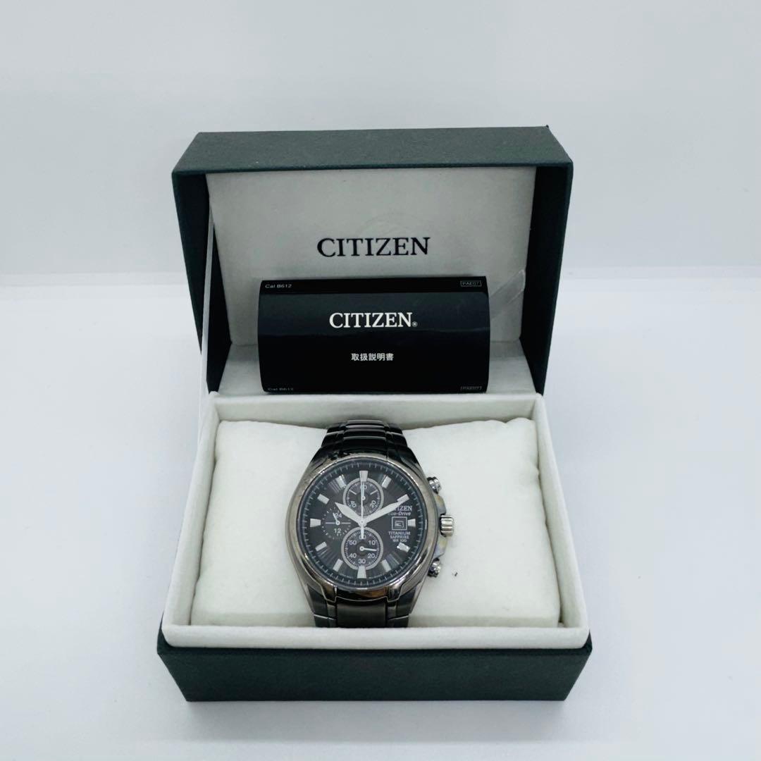 ✨CITIZEN✨シチズン✨Eco-Drive✨デイト✨ブラック文字盤✨腕時計✨