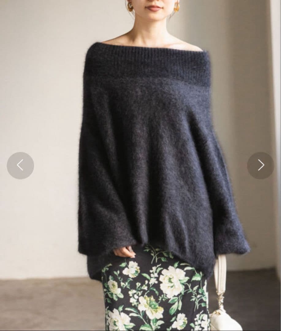 noble ファーニットオフショルプルオーバー