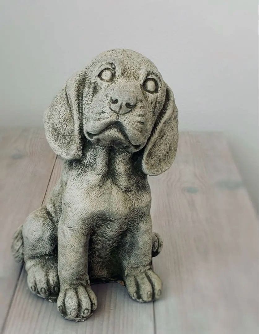 ワンダーデコール　Dogs ガーデンオーナメント　お座り子犬　スパニエル