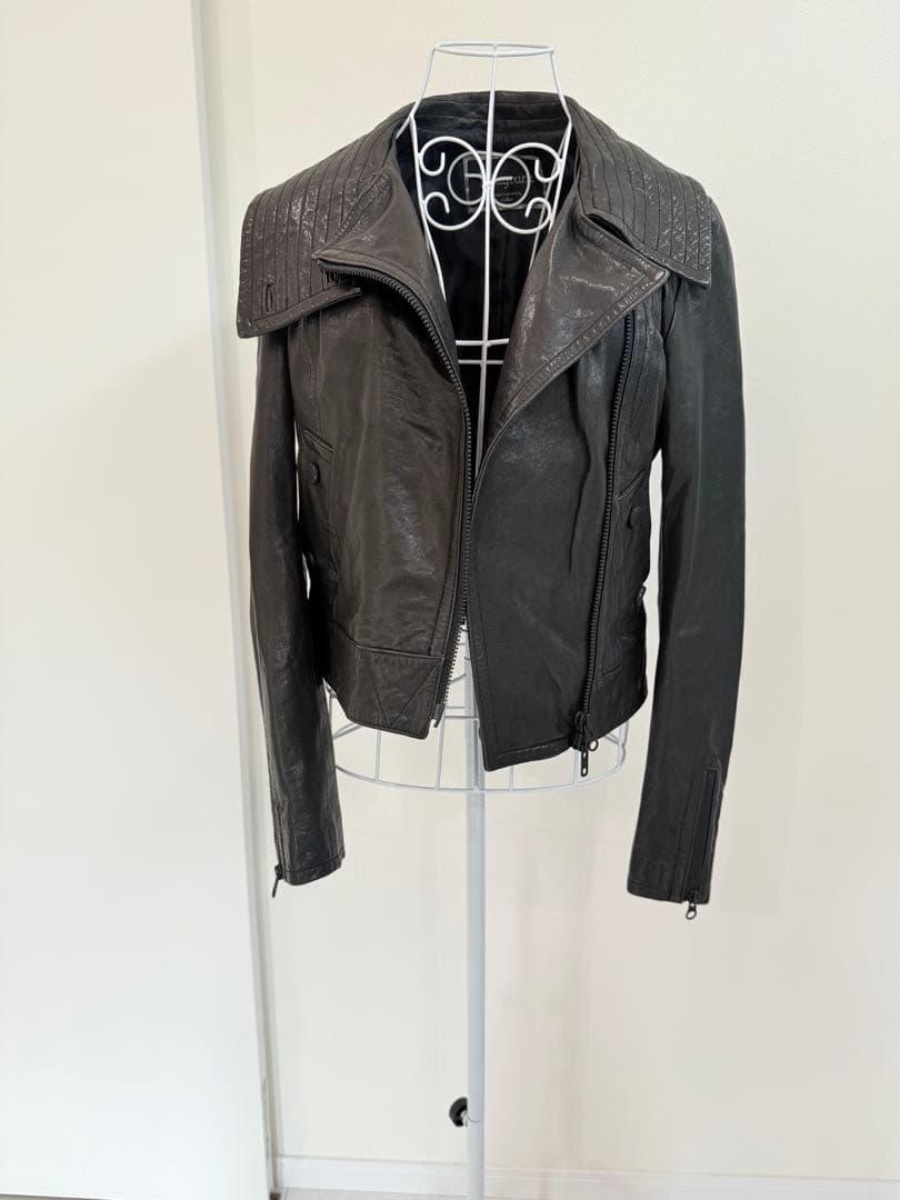 Diagram ダイアグラムグレースコンチネンタルラムレザーライダースジャケット