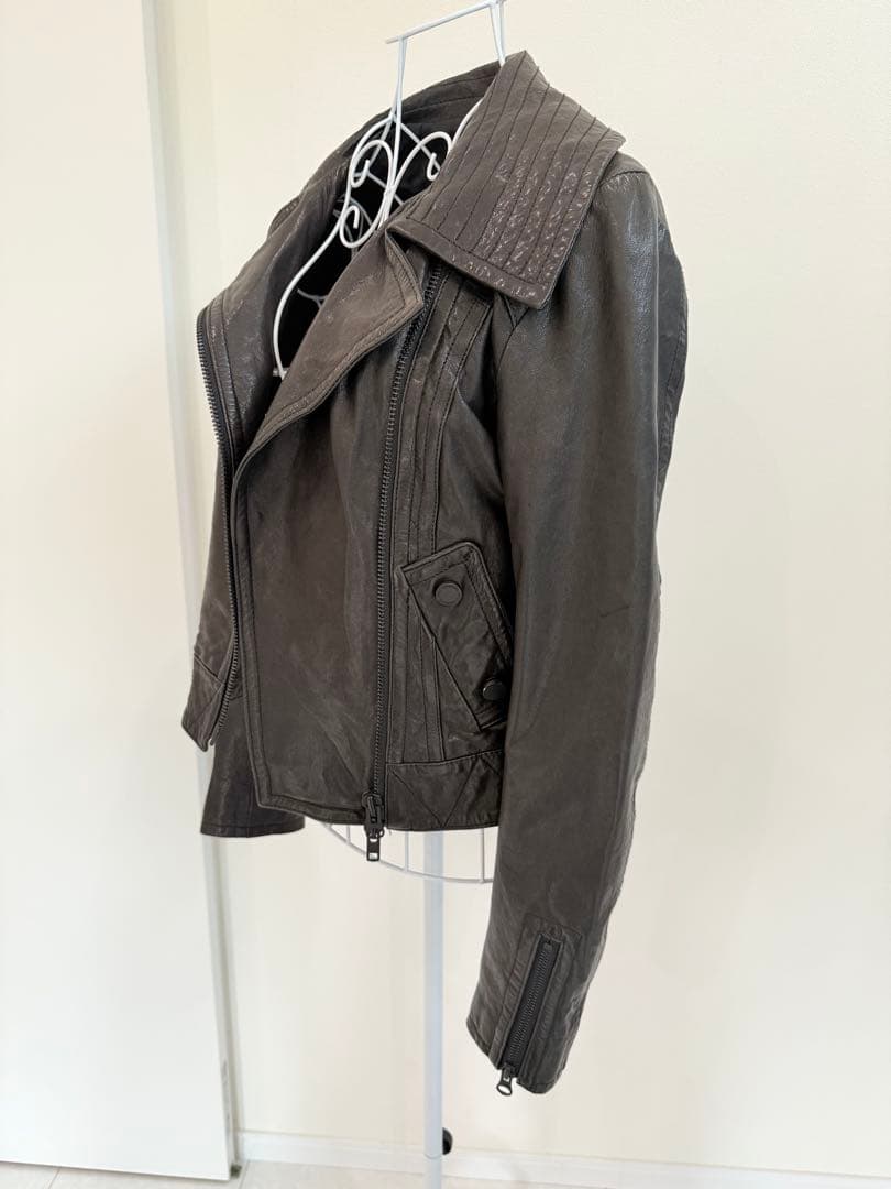 Diagram ダイアグラムグレースコンチネンタルラムレザーライダースジャケット