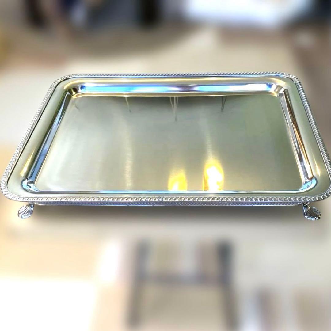 ビュッフェスタンド 菊渕角盆 18-8ステンレス