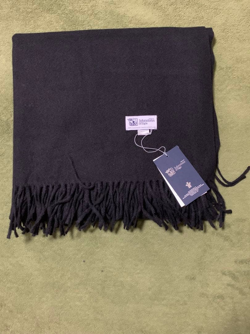 N*☆様 未使用ジョンストンズ大判マフラースカーフ　ブラック