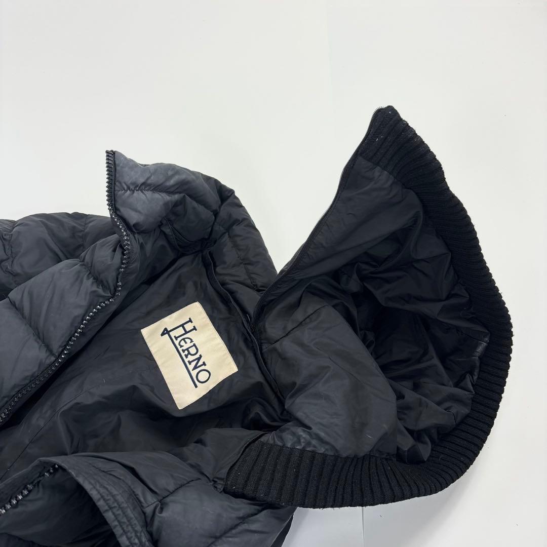 ヘルノ ポーラテック リブニット ダウンコート ロング ブラック 38