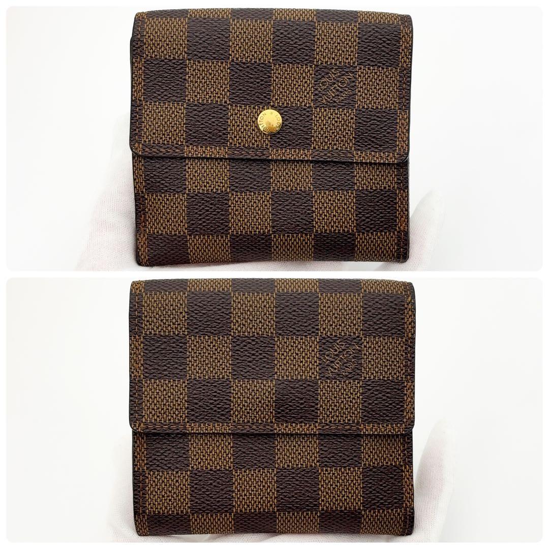 美品★ルイヴィトン ダミエ エベヌ ポルトフォイユ エリーズ 三つ折り財布