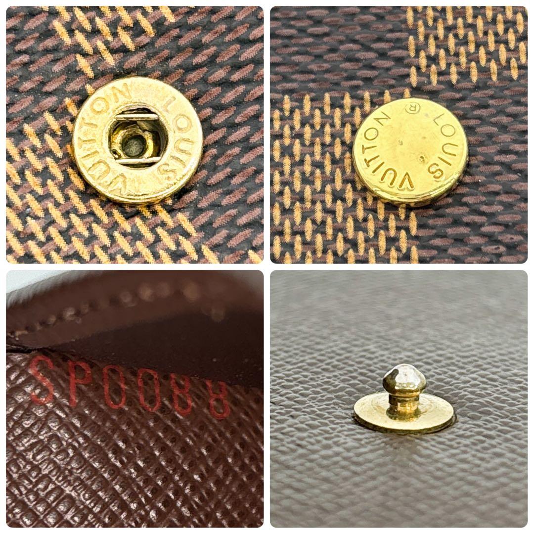 美品★ルイヴィトン ダミエ エベヌ ポルトフォイユ エリーズ 三つ折り財布