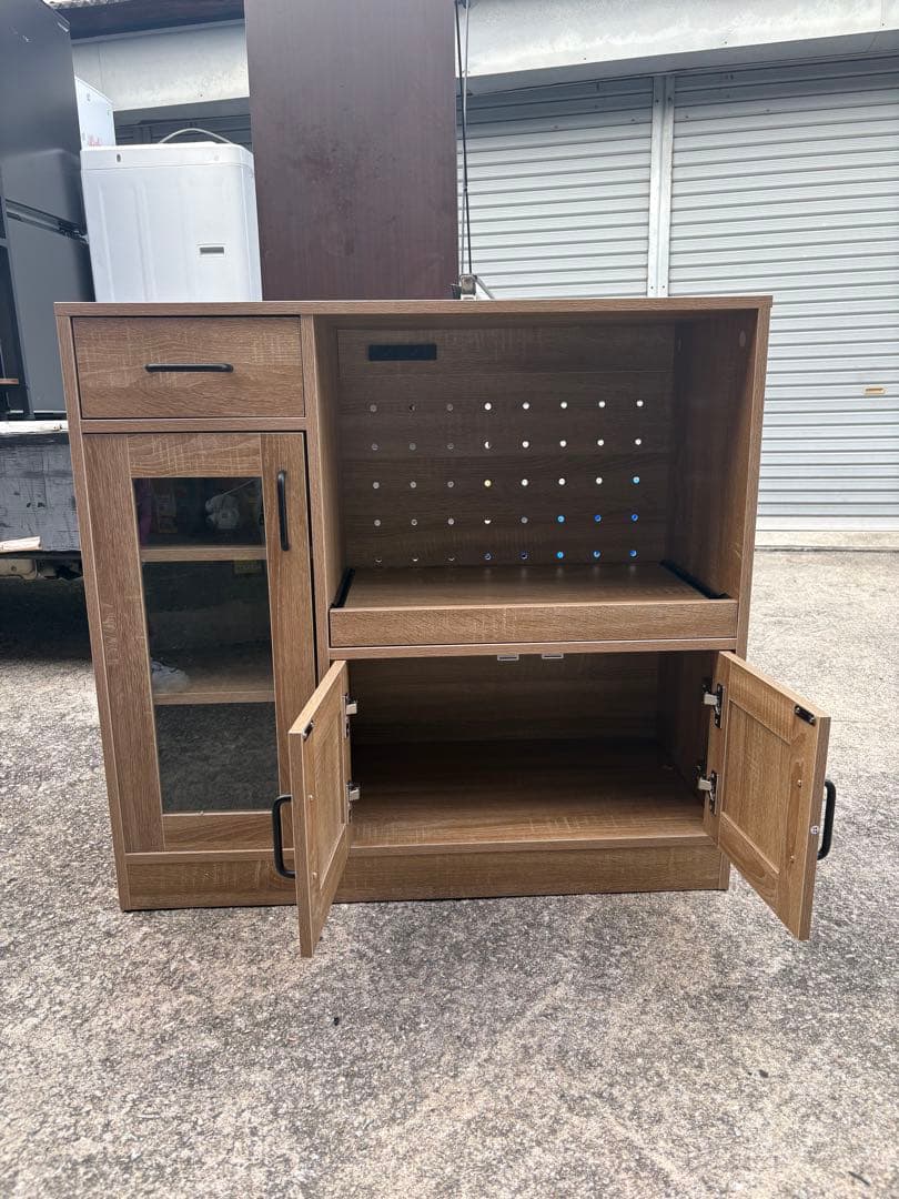 ブラウン木製キッチンカウンター