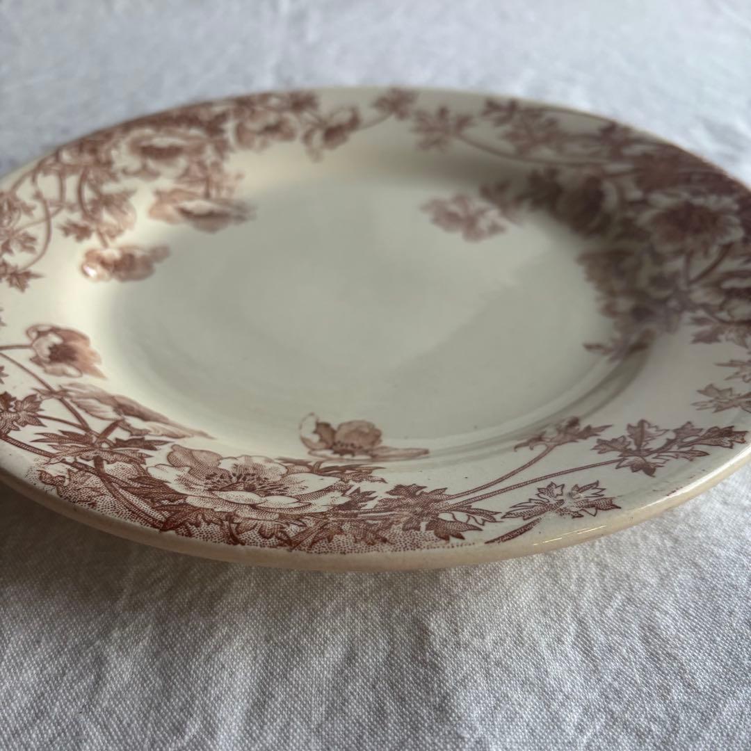 フランスアンティーク ジアン Anemones プレート2枚セット