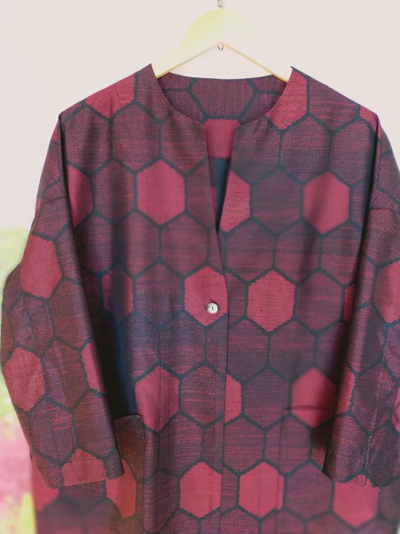 ゆったりコート　＊着物リメイク