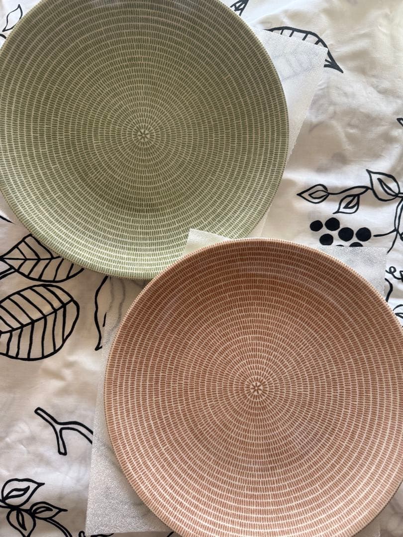 廃盤　新品ARABIA 24h Avec プレート 26cm グリーン・ベージュ