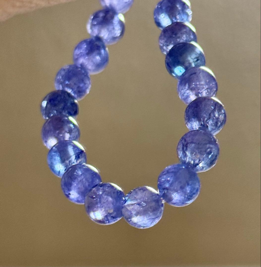 りさ【内周17cm 7mm玉】宝石質 タンザナイトブレスレット