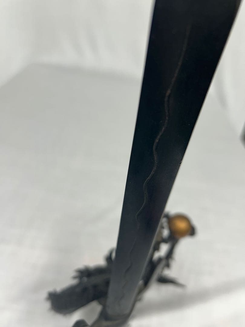 龍　オブジェ　剣　龍彫刻　刻印　骨董　銅　ブロンズ