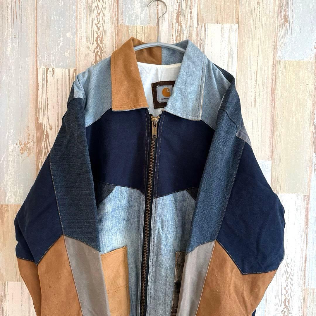 希少美品 carharttリメイク L相当アクティブジャケットダック一点物