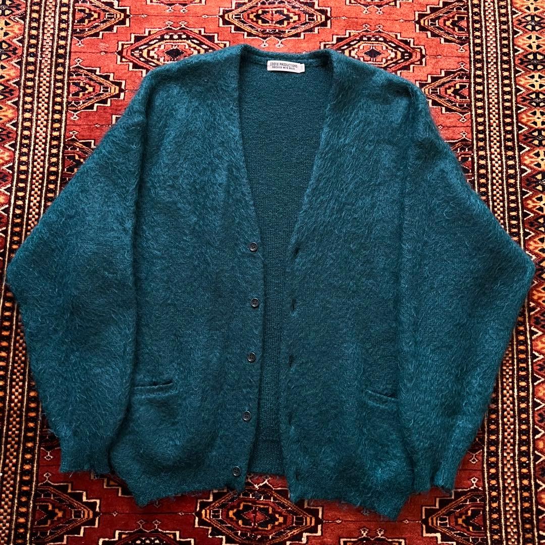 cootie モヘアカーディガン L ターコイズ クーティープロダクション 毛足