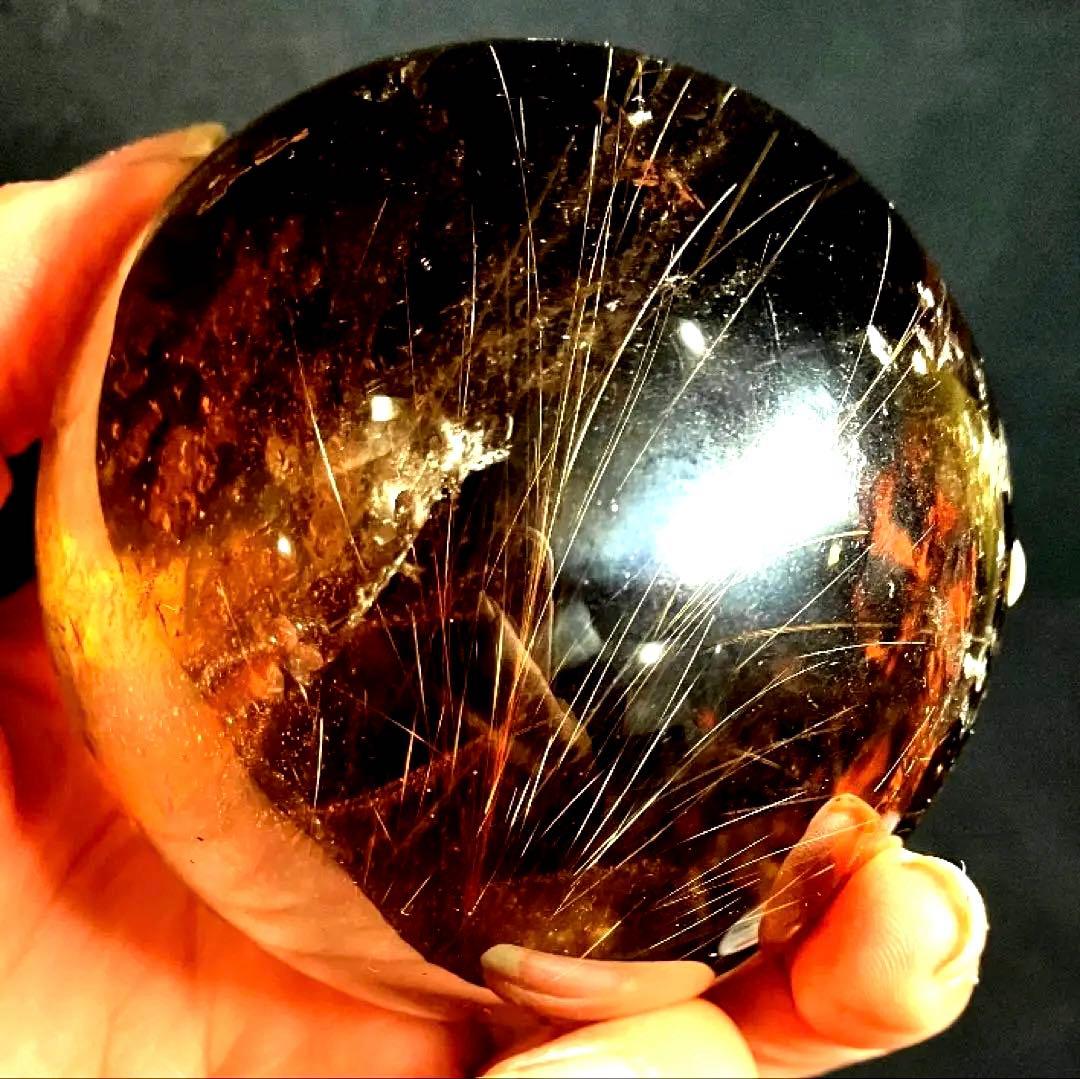 超特大　72mm ゴールドルチルクォーツ　金針水晶　パワーストーン