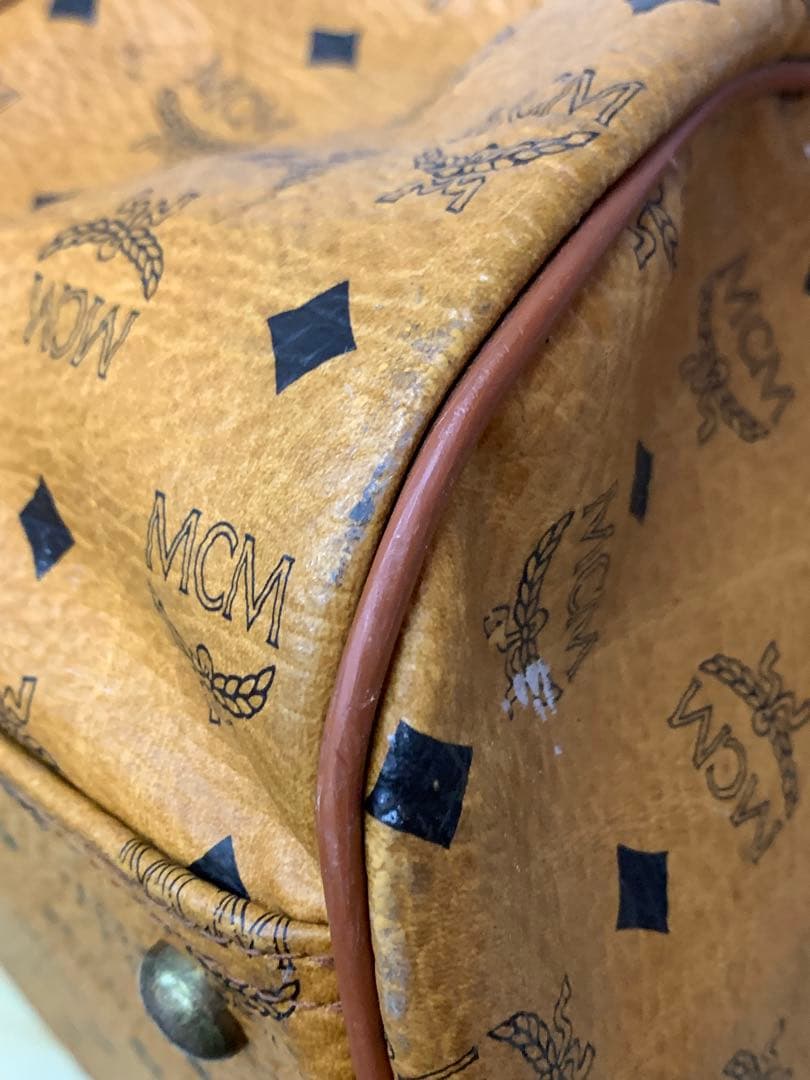 【中古】MCM 大型ボストンバッグ ショルダーストラップ欠品