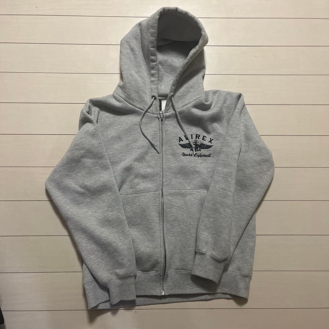 AVIREX グレー フルジップパーカー