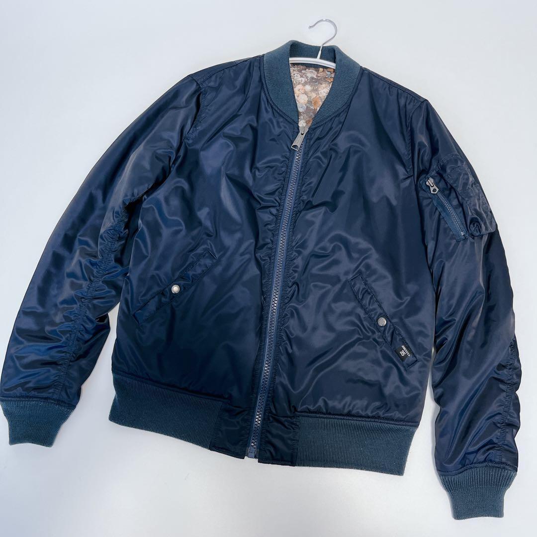 希少✨AVIREX 35周年モデル リバーシブルMA-1 総柄 L ネイビー