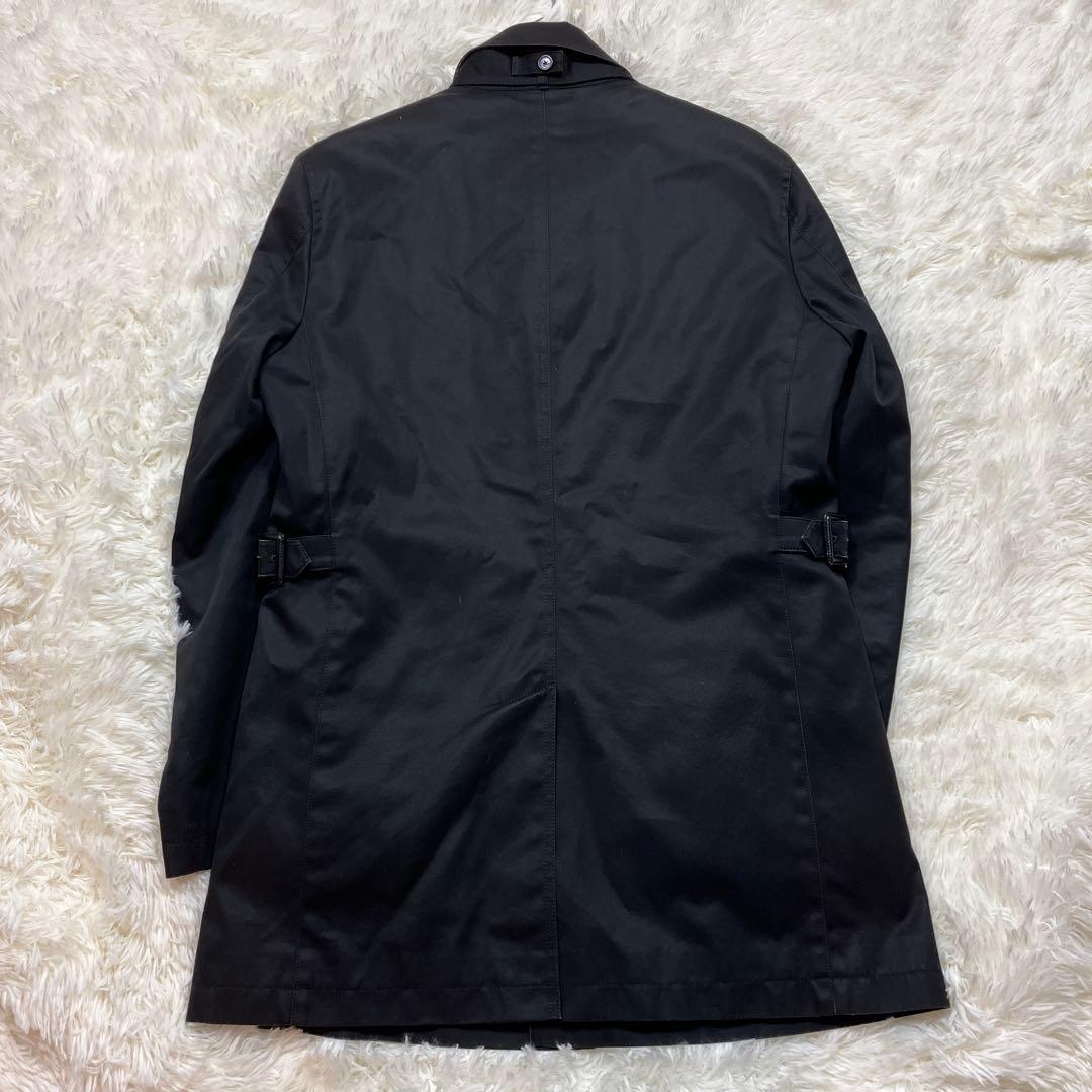 極美品バーバリーブラックレーベル ステンカラーコート ノバチェックライナー付黒L