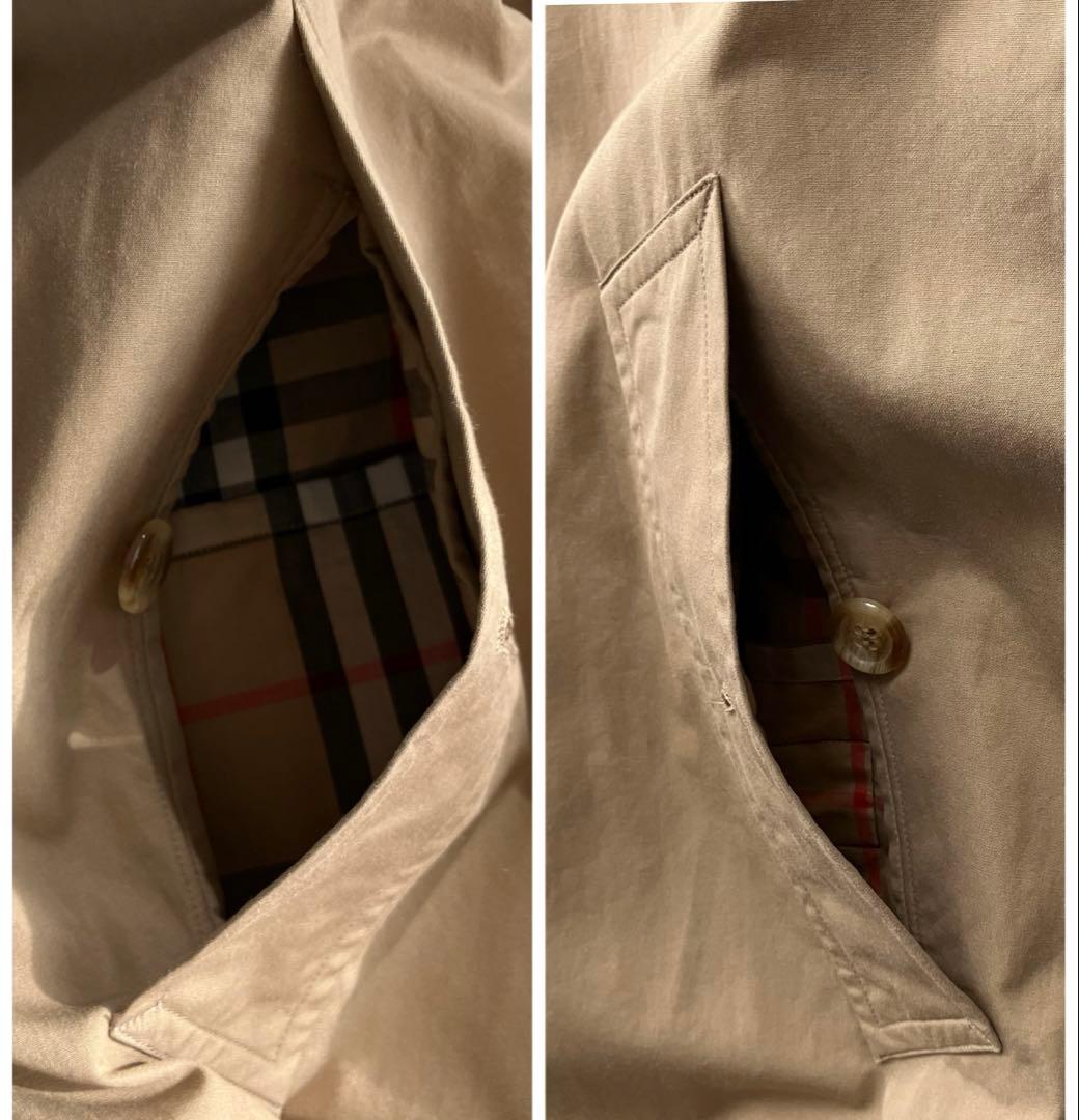 バーバリー　ステンカラーコート ベージュ　ノバチェック　ロング丈　Lサイズ相当