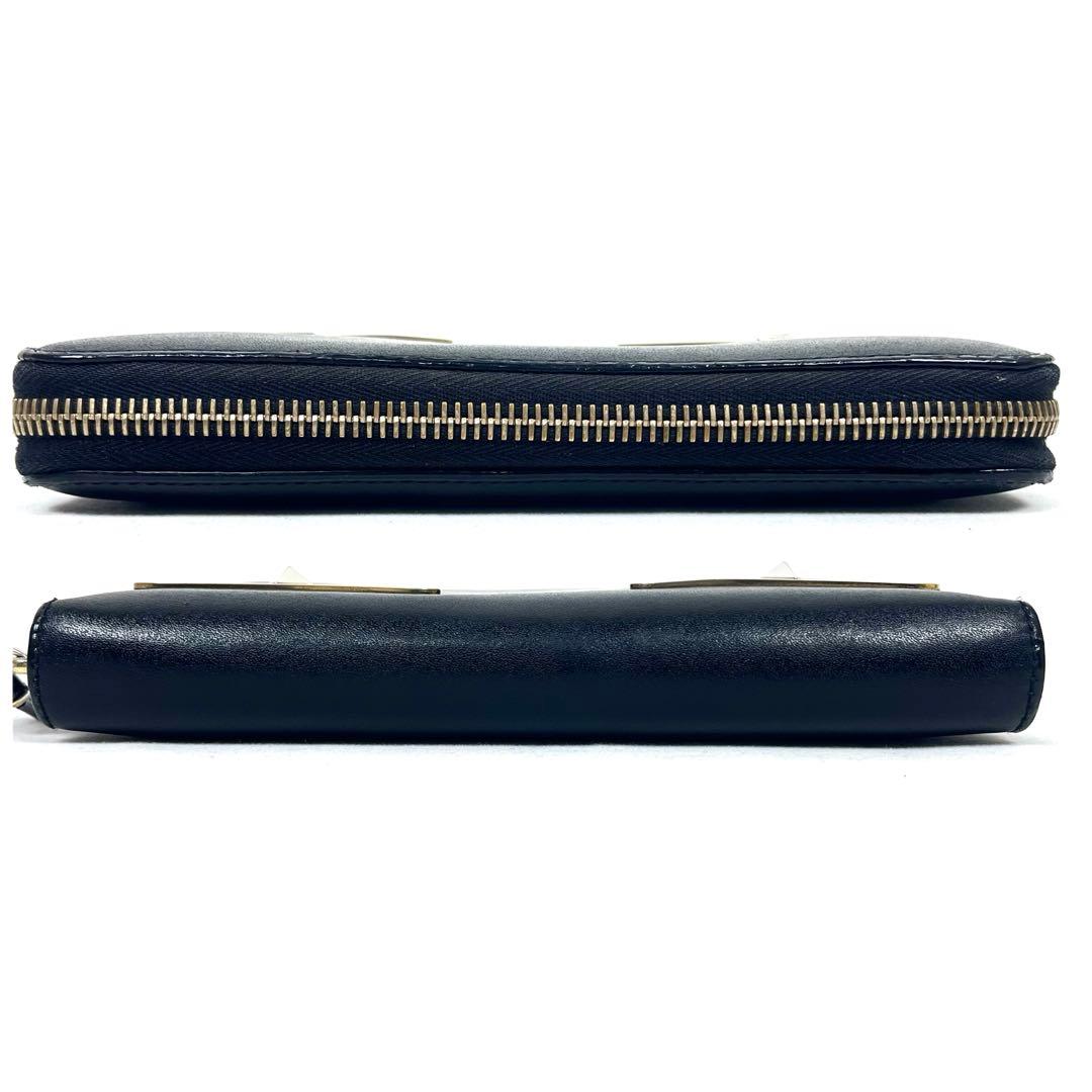 フェンディ　長財布　バグズ　モンスター　メタルアイ　ラウンドファスナー　レザー