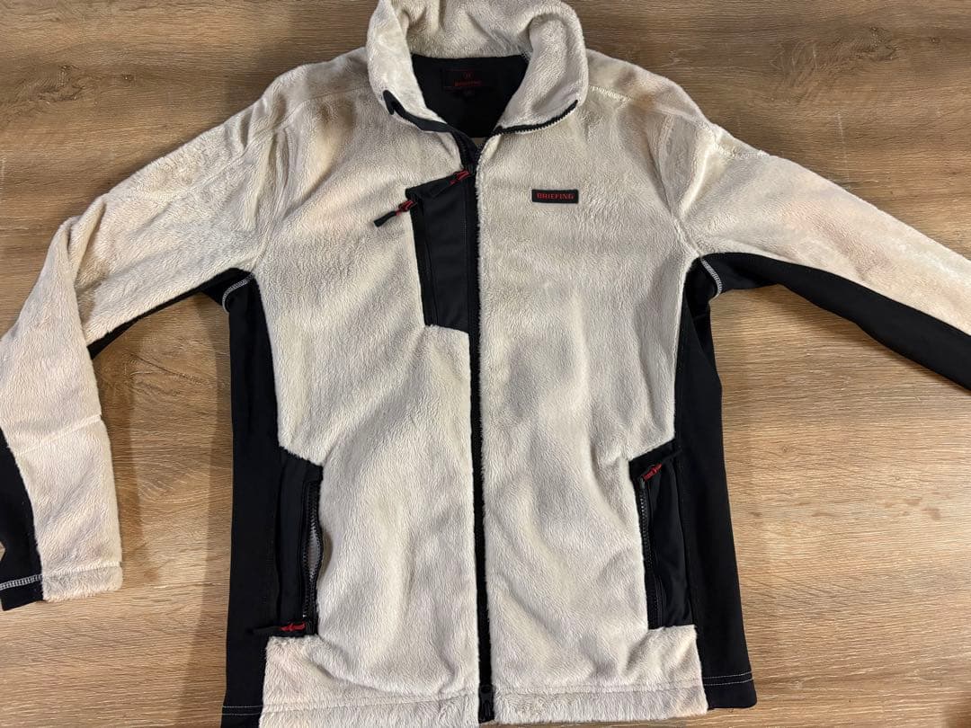 BRIEFING メンズジャケット フリース ホワイト/ブラック
