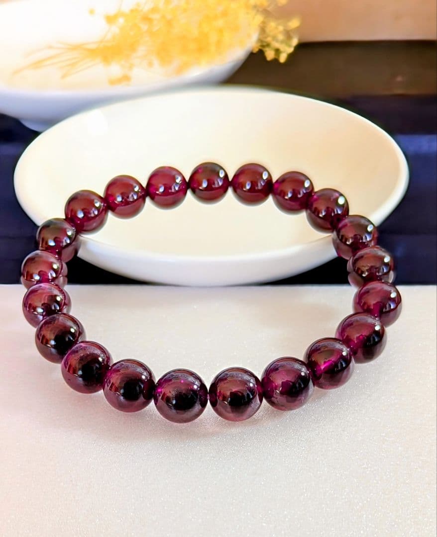 本日限定✿天然美品〘真紅の宝石〙ロードライトガーネット*ブレス【８.8mm珠】