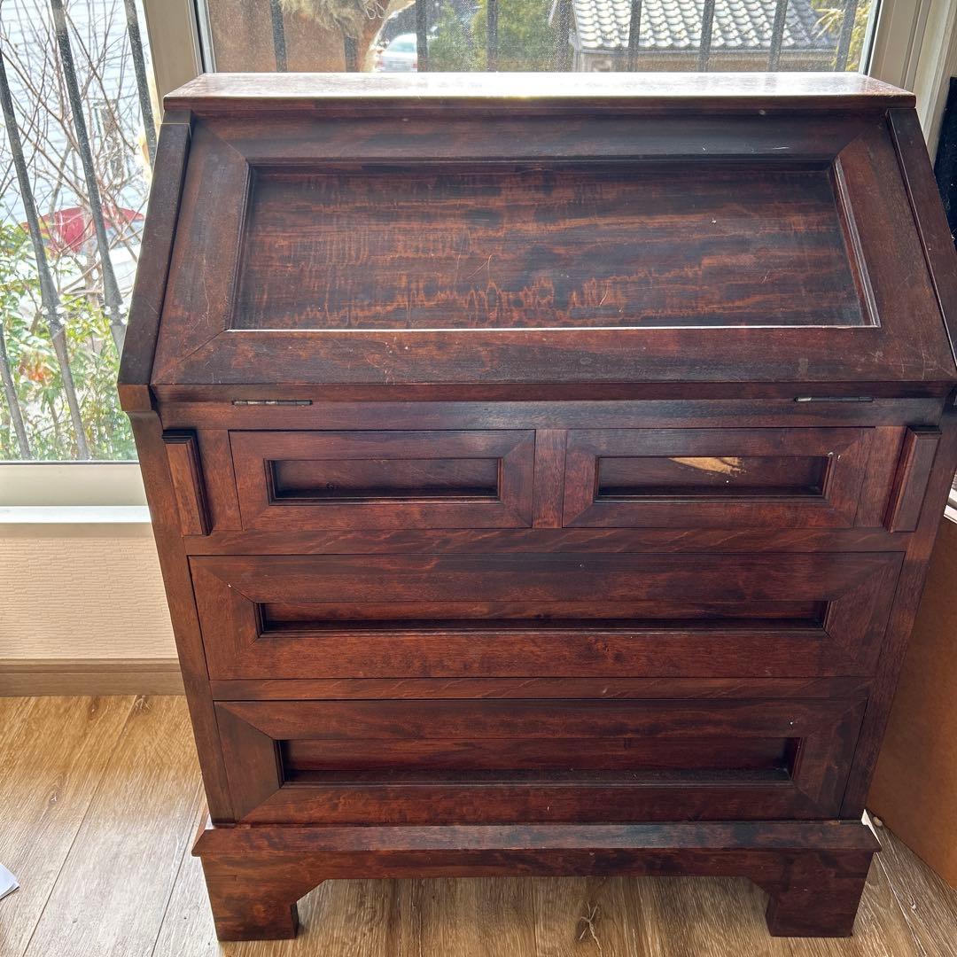 木製ダークブラウン箪笥 卓型