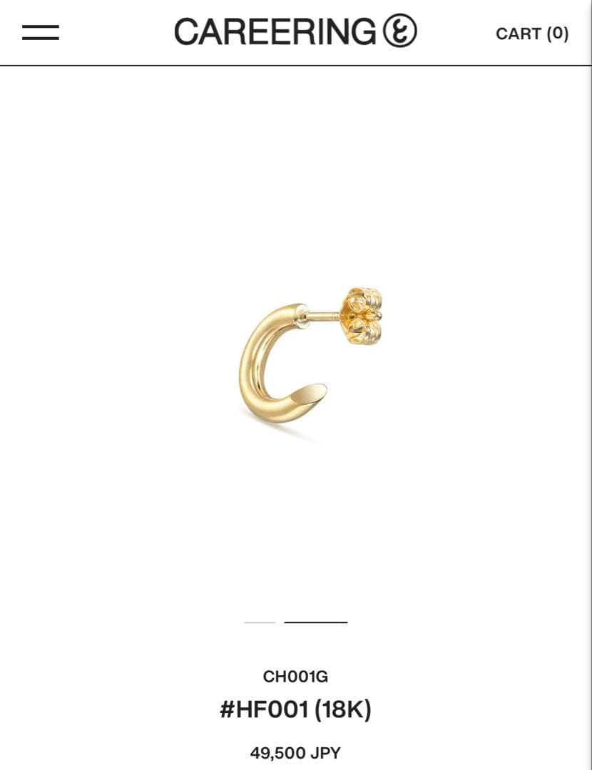 ウストラトンカチ CAREERING フープピアス k18 藤原ヒロシ