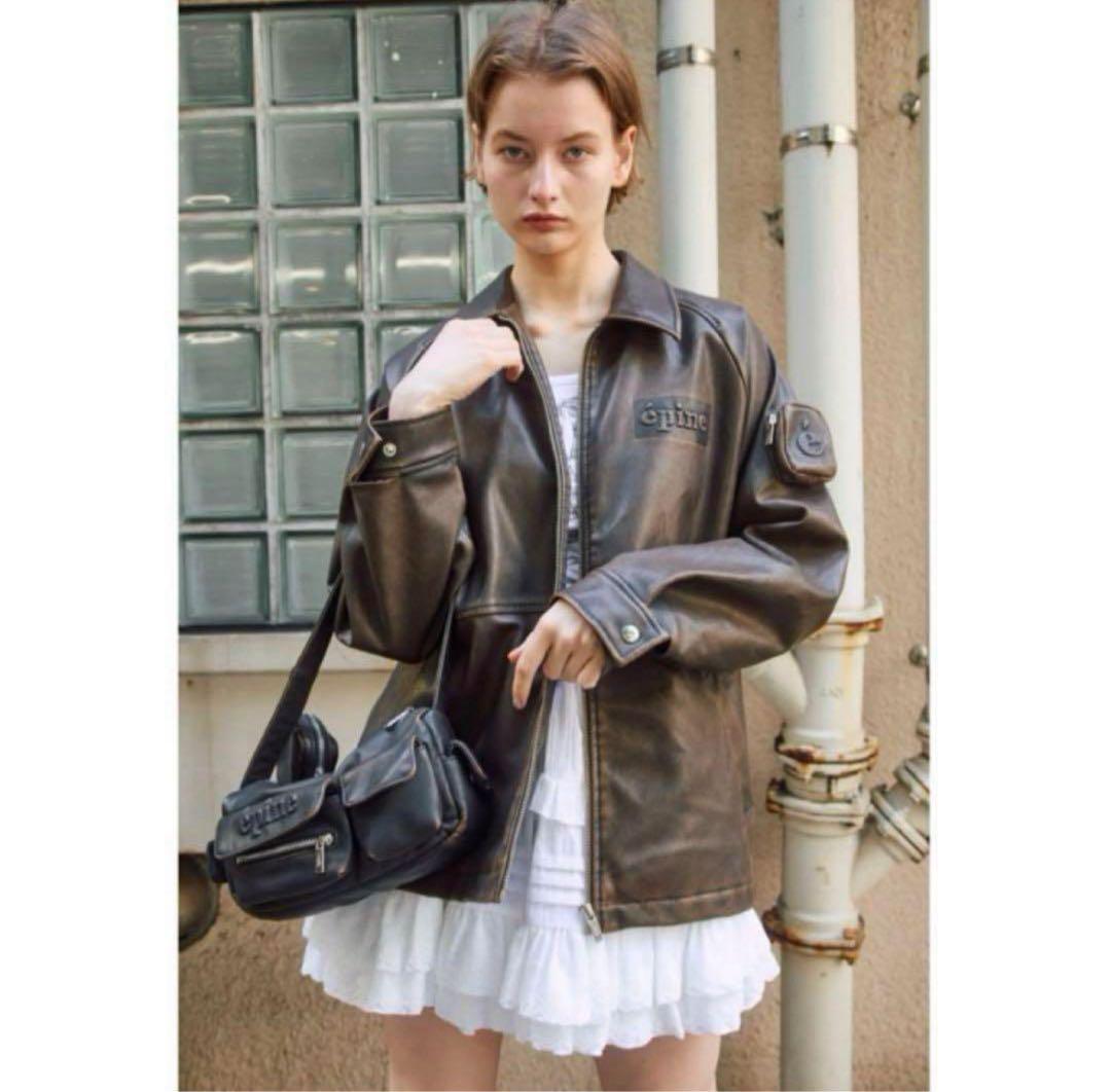 épine ブラウン レザージャケット