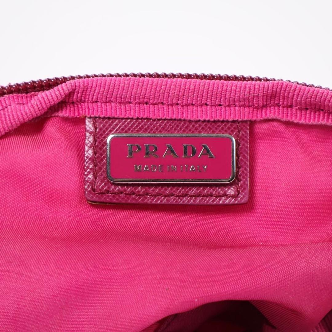 【極美品】PRADA テスートナイロン　ポーチ　トライアングルロゴ　ピンク