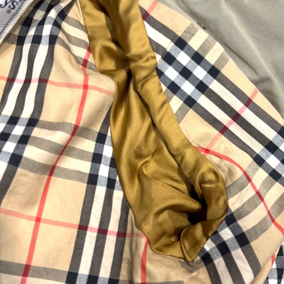 【レディースL】バーバリー　トレンチコート　ベルト　ノバチェック　ベージュ