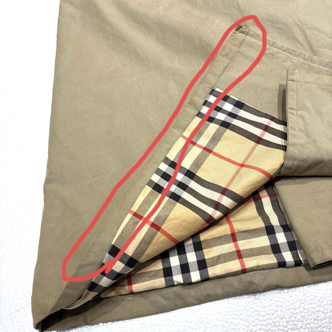 【レディースL】バーバリー　トレンチコート　ベルト　ノバチェック　ベージュ