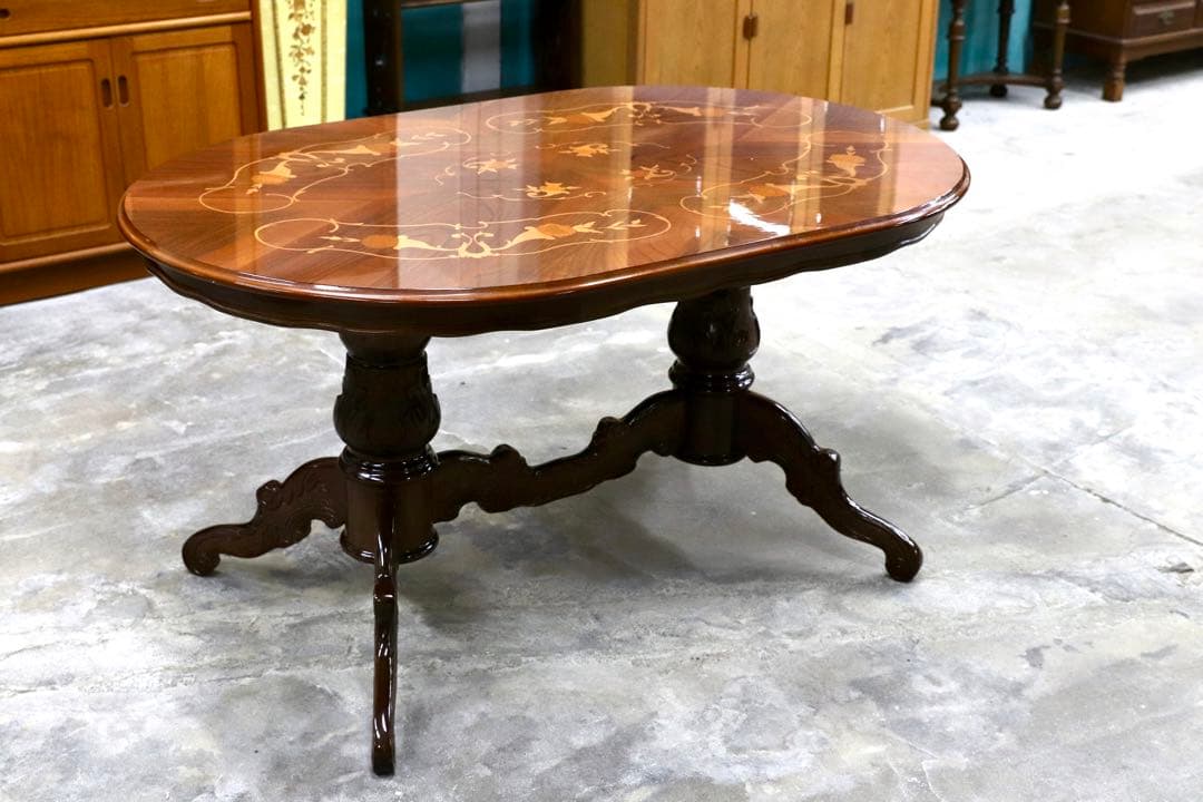 GMIK245◯イタリア製 クラシック ダイニングテーブル 食卓テーブル アン