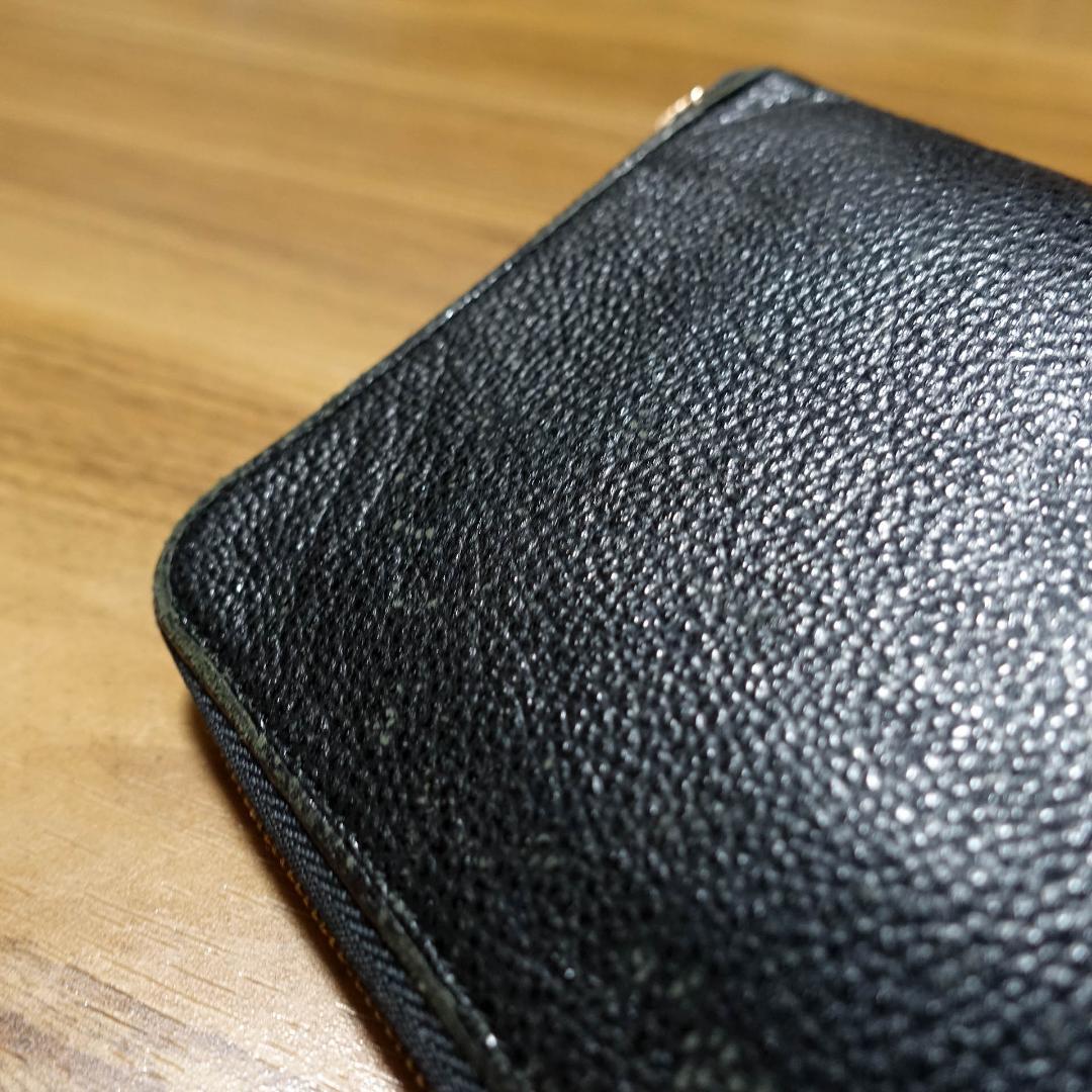 itti 財布 二つ折り 黒桟革 イッチ