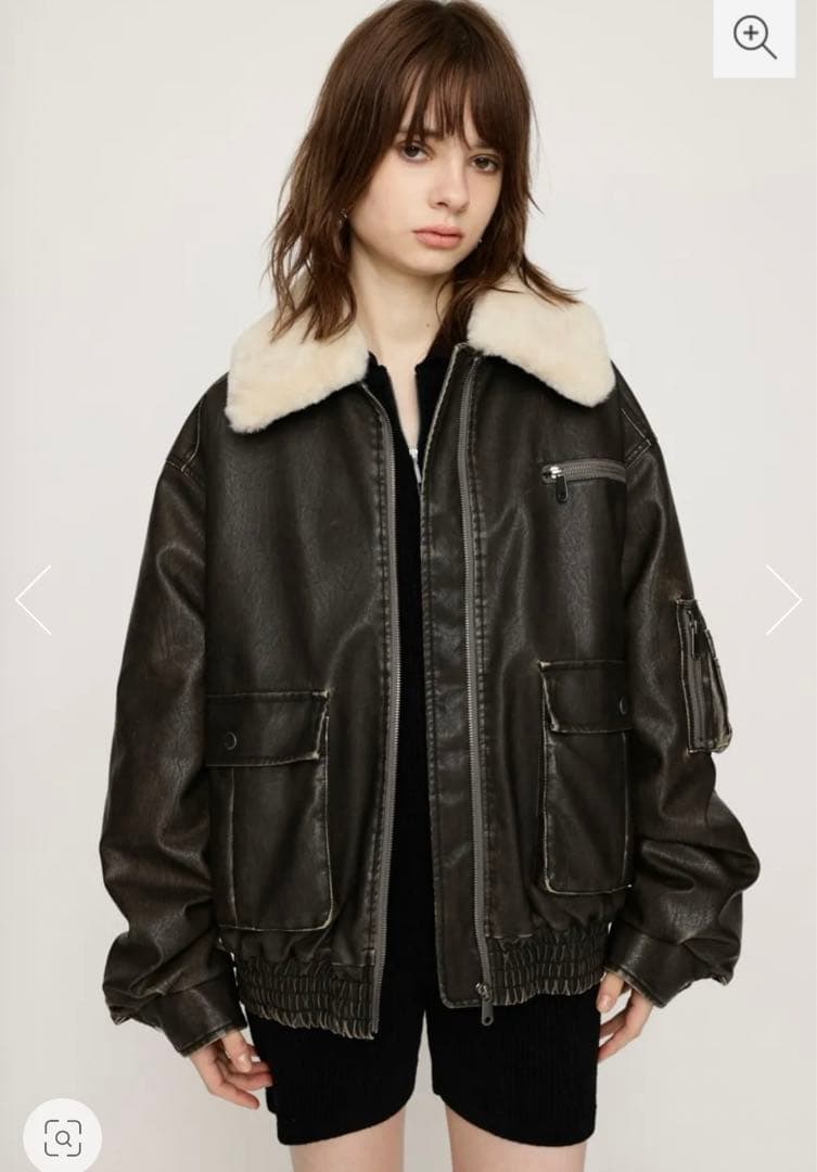 SLY VINTAGE F/LEATHER S ブラック